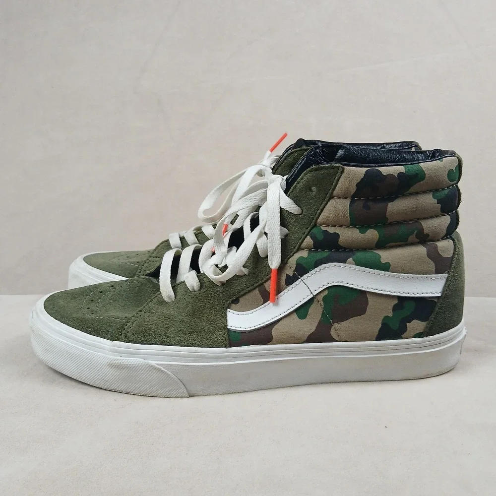 Size 9 - Vans Sk8- High Rain Camo Green